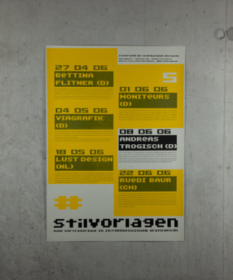 Plakatserie «Stilvorlagen», Siebdruck