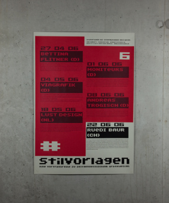 Plakatserie «Stilvorlagen», Siebdruck