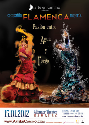 Agua y fuego – Plakat für ein Flamencokonzert