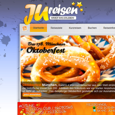 Webpräsentation www.Ju-Reisen.de