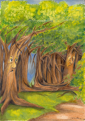 Kinderbuchillustration  Wald