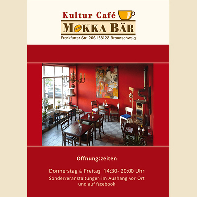 Café Mokkabär – Karte für Werbung