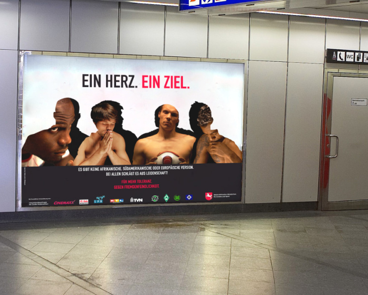 EIN HERZ. EIN ZIEL. | Kampagne Anti-Rassismus-Spot | Plakat, DVD, CityCards