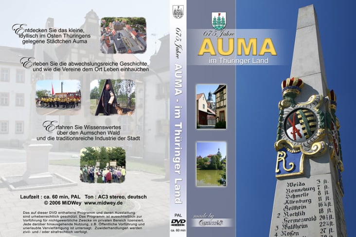 Stadtportrait Auma, rechte Seite : Fotos EOS 300D, linke S.: Screencaps aus dem Film