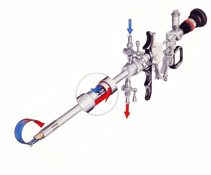 Acrylbild – Aufbau eines Endoskops für einen Medizintechnikkatalog