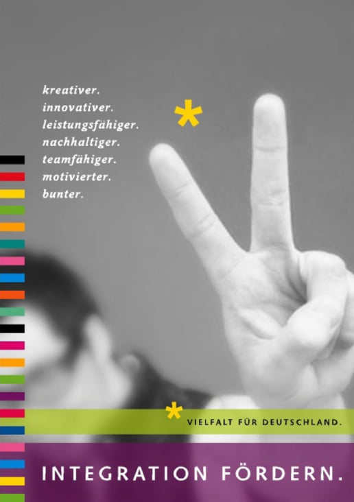 1. Platz | BDG-Plakatwettbewerb „Integration – Gefahr oder Chance“ | Juli 2008