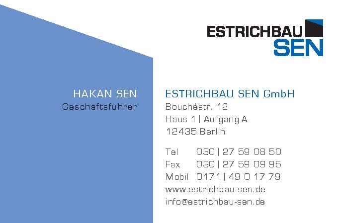 Estrichbau Sen Visitenkarte