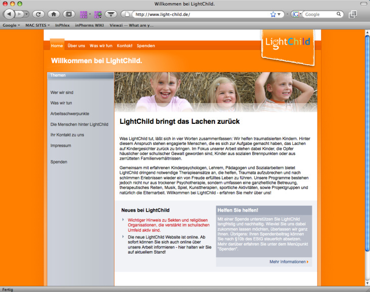 Website für Light-Child.de