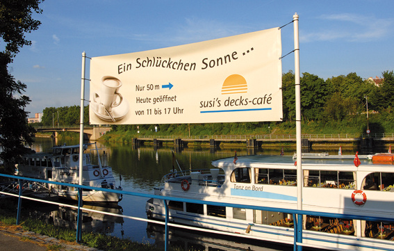 Bannergestaltung/Signet Café, Anlegestelle Wilhelma