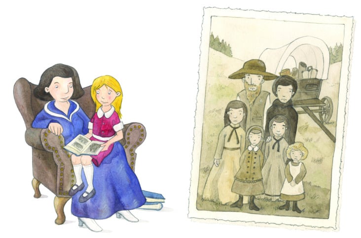 Illustration für ein Bilderbuch über das Leben Laura Ingalls Wilders, erscheint bei Steiner Korea in Südkorea