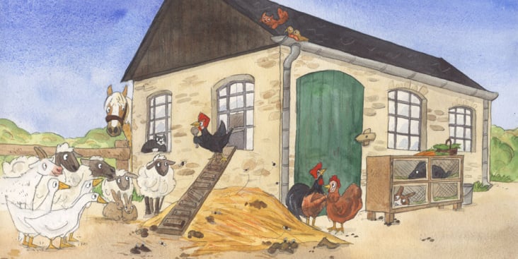 Illustration für das Pixibuch „Was für ein Theater“ von Tobias Aufmkolk, erscheint 2009 im Carlsen Verlag