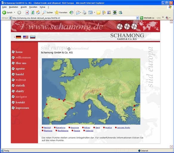 Screenshot Anlegehäfen Südeuropa
