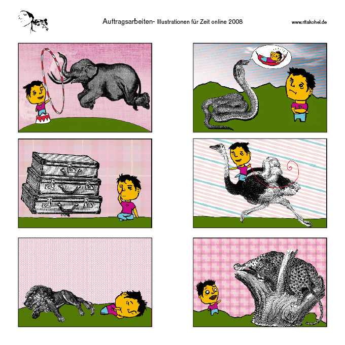 „Prokrastination“ Illustrationen für Campus/Zeit online 2008