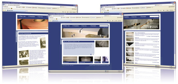 Webseite und Online-Katalog, Friedrich Römer, 2005
