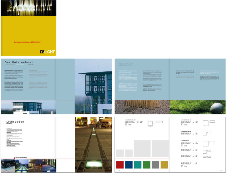 Branche „Leuchten“: Entwurf von Titel-, Einführung- und Produktseiten eines internationalen Produktkatalogs