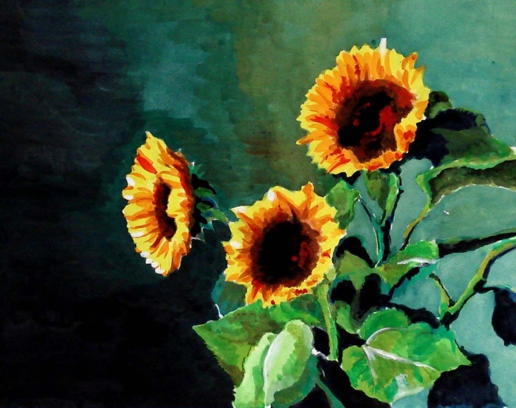Sonnenblumen (Aquarell) A3