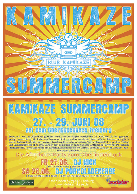 Flyer für Kamikaze Summercamp´08