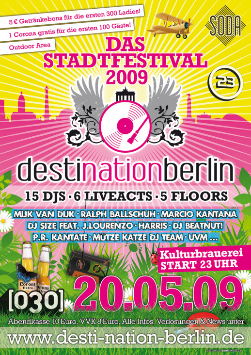 Plakat Desti-Nation-Berlin Party