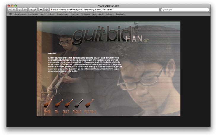 a site design for my son as a guitarist