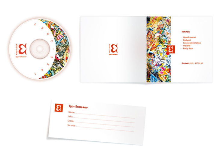 Corporate Identity / CD und CD-Einleger, Etikett für Bilder