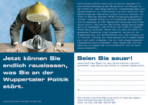 FDP Wuppertal Kommunalwahl Flyer