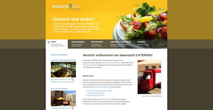 Screenshot www.essenzzeit.de