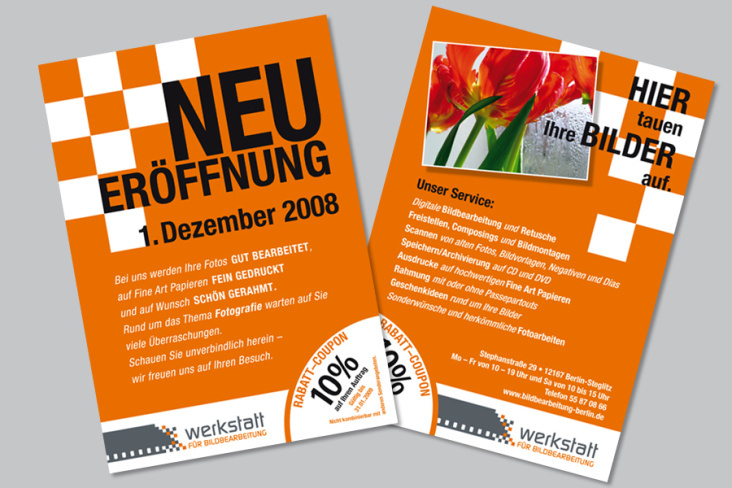 Flyer Werkstatt für Bildbearbeitung