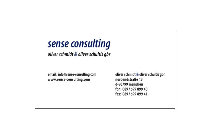 Visitenkarte für sense consulting