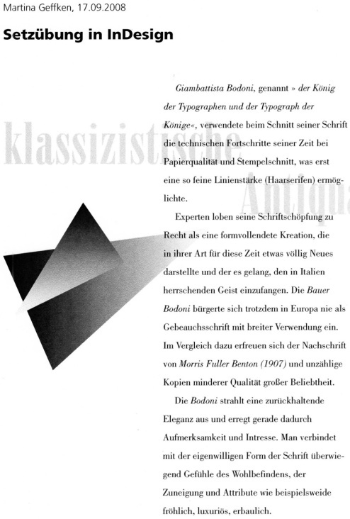 Setzübung in InDesign