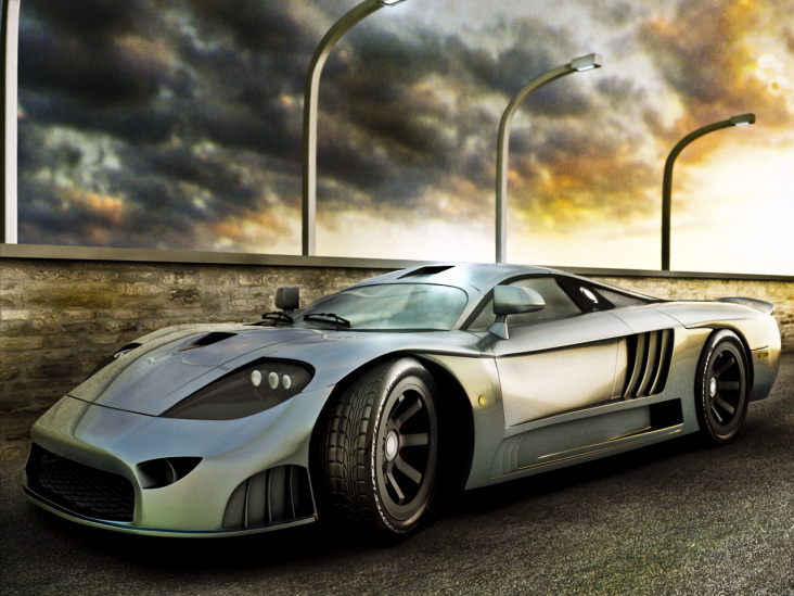 3D Modell des Sportwagens Saleen S7