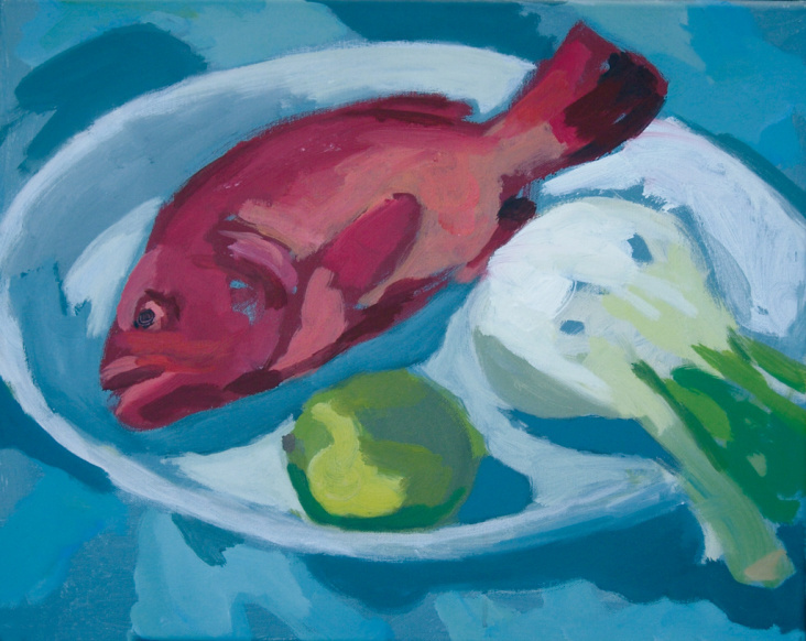 Erdbeerfisch, 2008, Acryl auf Leinwand