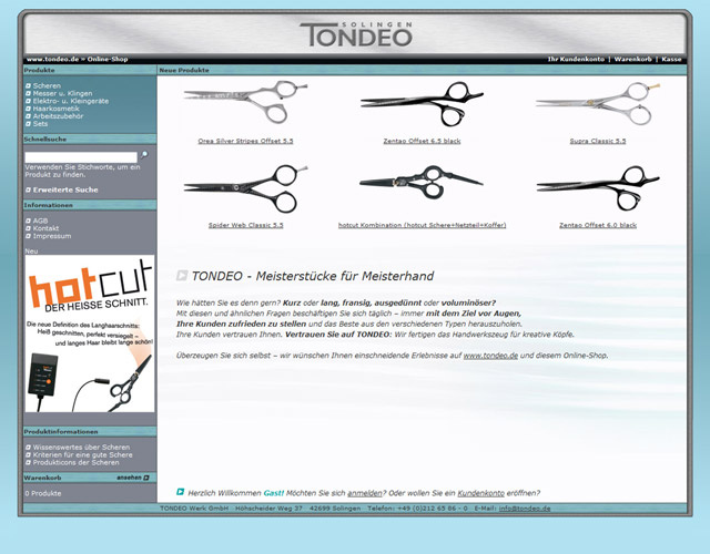 TONDEO Online-Shop