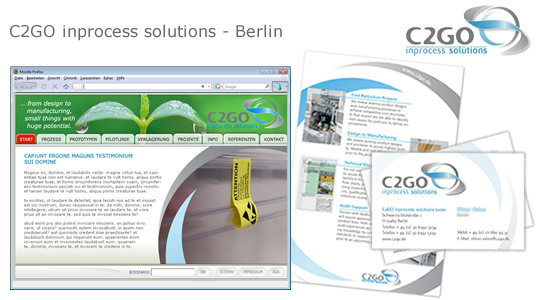 C2GO inprocess solutions – Logo, Visitenkarten, Briefbogen, Webseite