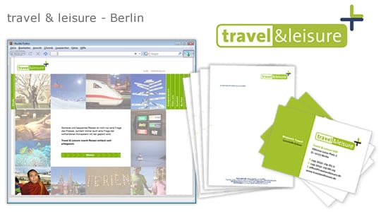 Travel & Leisure – Logo, Visitenkarten, Briefbogen, Webseite