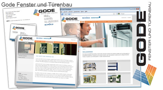 Gode Fenster und Türenbau – Logo, Visitenkarten, Briefbogen, Webseite