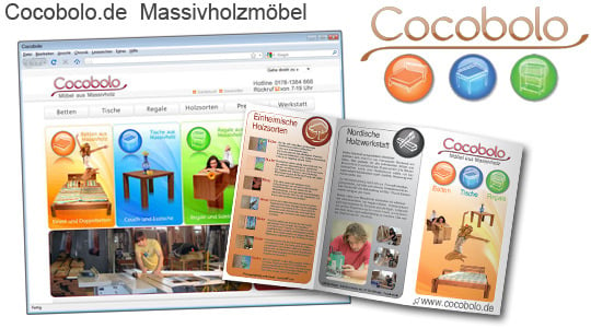 Cocobolo – Logo, Folder, Webseite