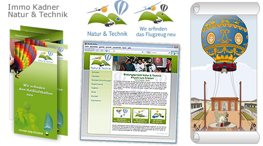 Natur und Technik – Logo, Folder, Illustrationen, Webseite