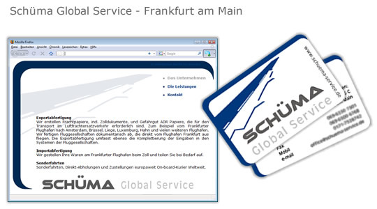 Schüma Global Service – Visitenkarten, Webseite