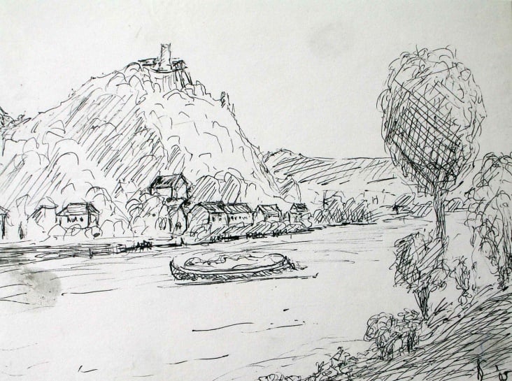 An der Mosel – Berg mit Burg – Bild I