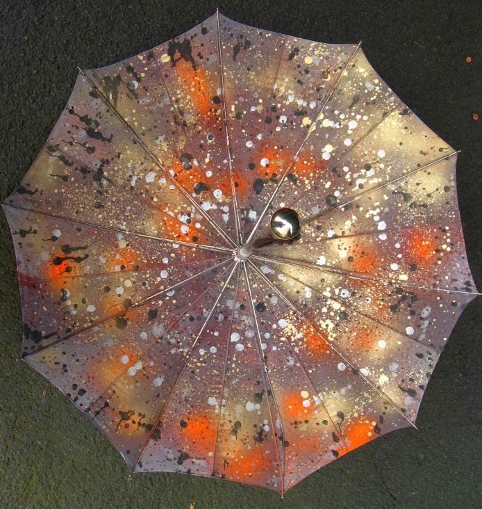Regenschirm „Happy-Light-Orange“ – Blick von der Unterseite