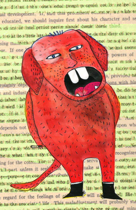 Dog with the Rabbit Teeth, hand and digital illustration 2008