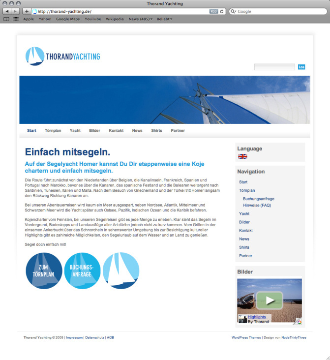 Webdesign Thorand Yachting