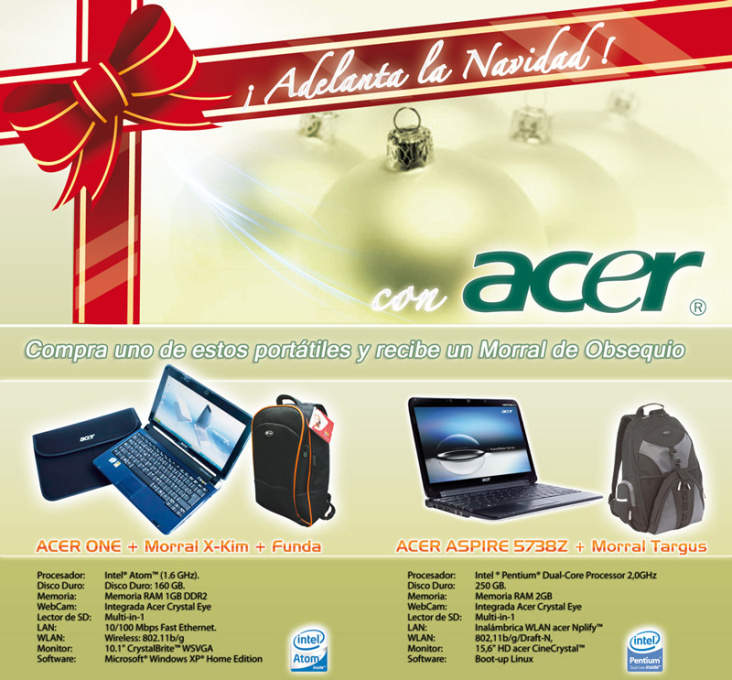 Promotional flyer for Christmas with Acer