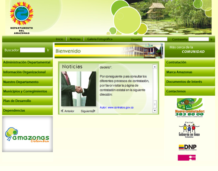 Re-Design Template for Web Site: Gobernación el Amazonas Colombia. http://www.mijailtov.com/Web_Amazonas/Amazonas_Home.html