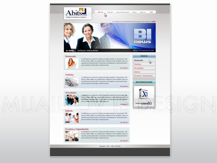 Micro SiteNewsletter Abits Colombia: http://www.mijailtov.com/Abits/Abits_Newsletter.html