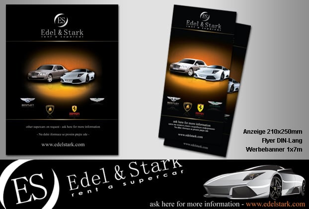 Edel & Stark – Anzeige, Flyer und Banner (Außenwerbung)
