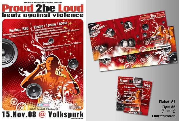 Proud 2be Loud – Plakat, Flyer und Eintrittskarten