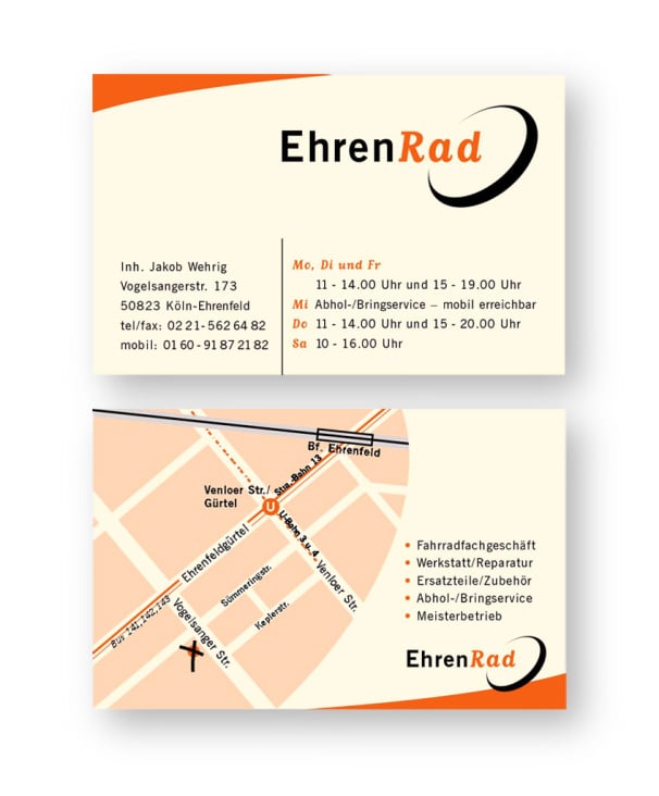 Ehrenrad | Corporate Design | Geschäftskarte