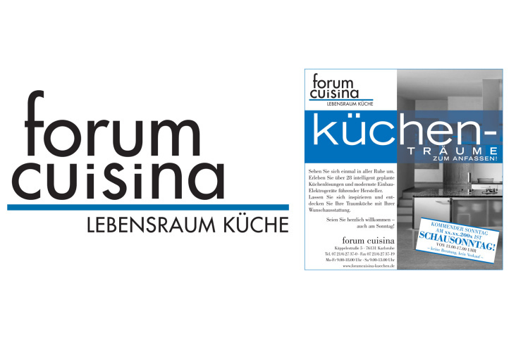 forum cuisina, Entwicklung von Logo und Anzeige