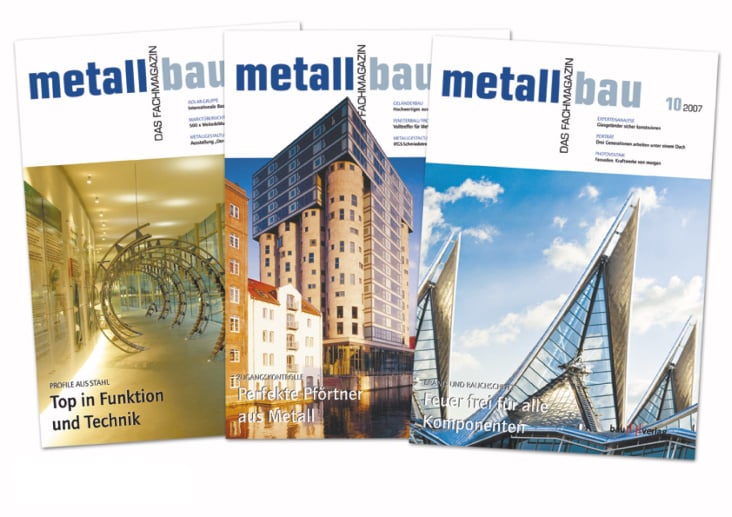 Fachmagazin metallbau, Layout und Bildauswahl, 11 Ausgaben pro Jahr, ca. 80 Seiten